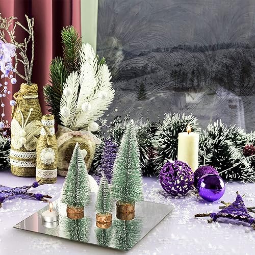 Miniatura 5 de Suwimut Juego de 12 platos de vela de espejo cuadrado 10 x 10 pulgadas bandejas de espejos sin marco azulejos de espejo montados en la pared centros