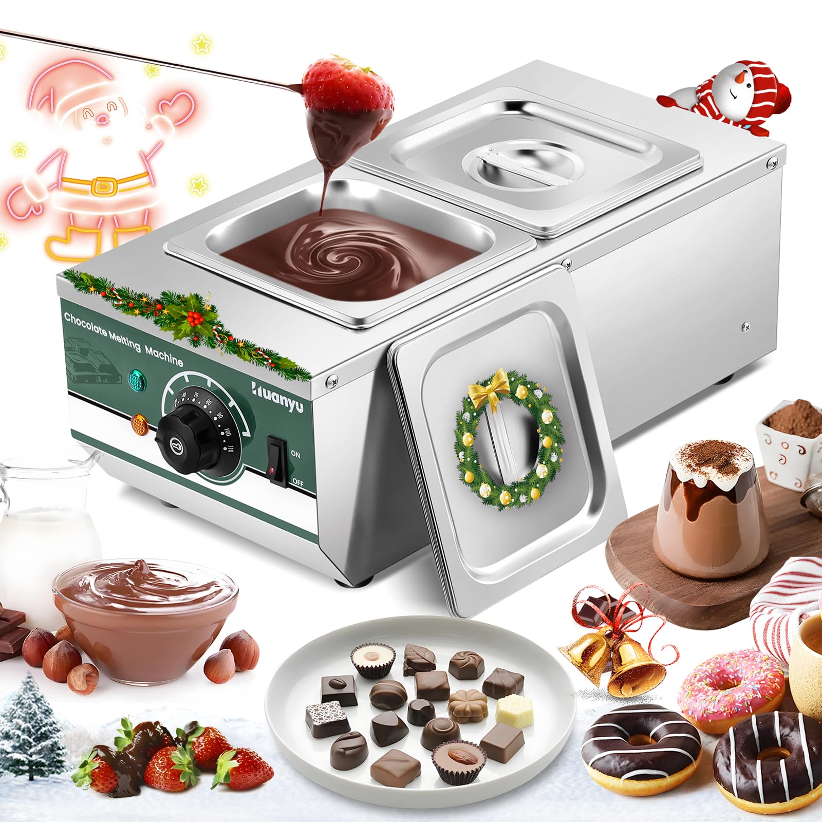 ⭐︎専用⭐︎ Huanyu チョコレート溶触機　ウォーマー　テンパリング Amazon.com: Huanyu 2-Pot Chocolate Tempering Machine, 86-230