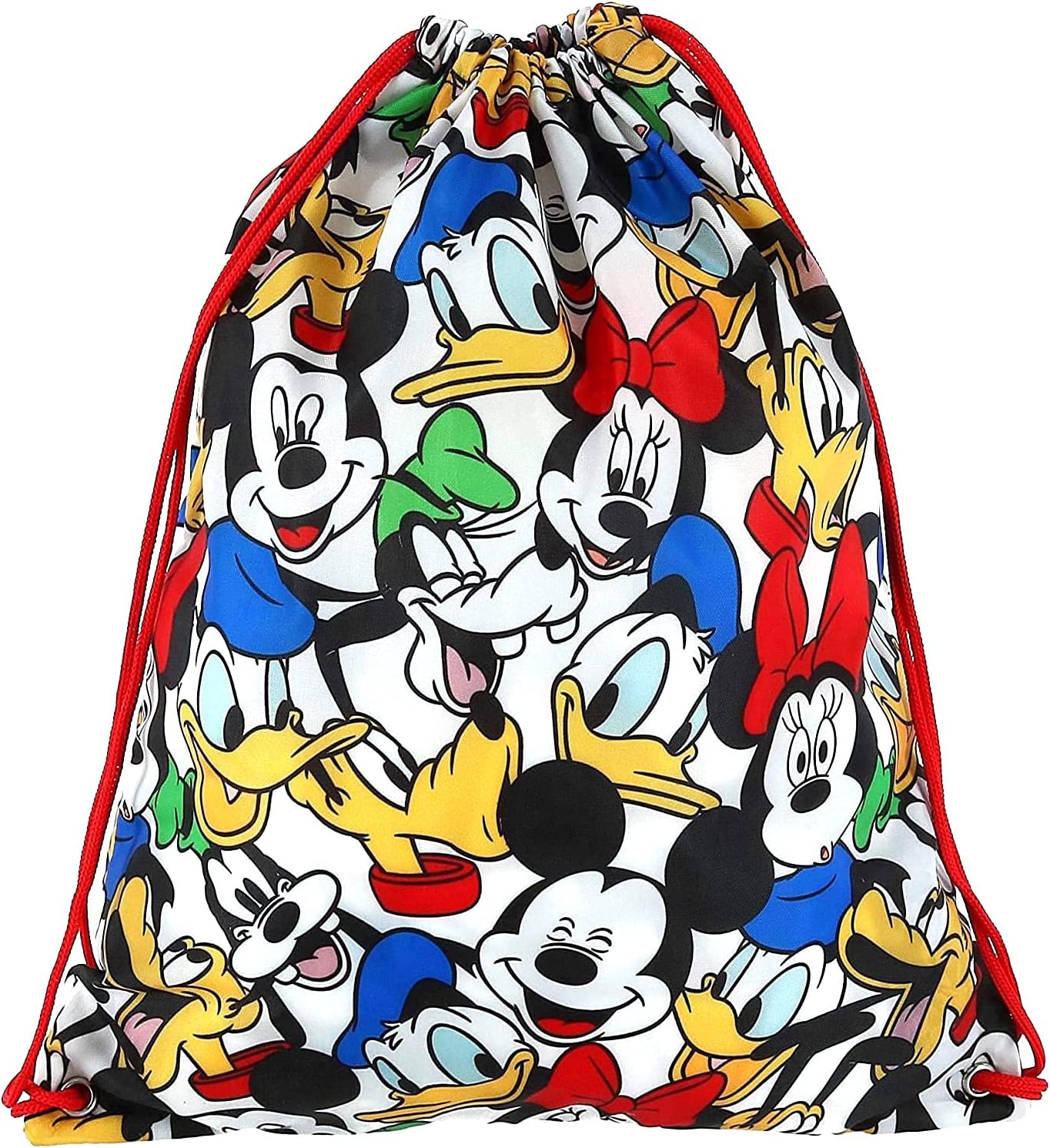 Mickey DrawstringMickey Mouse and Friends Drawstring Backpack Tote Bag, 15 1/2 Inch