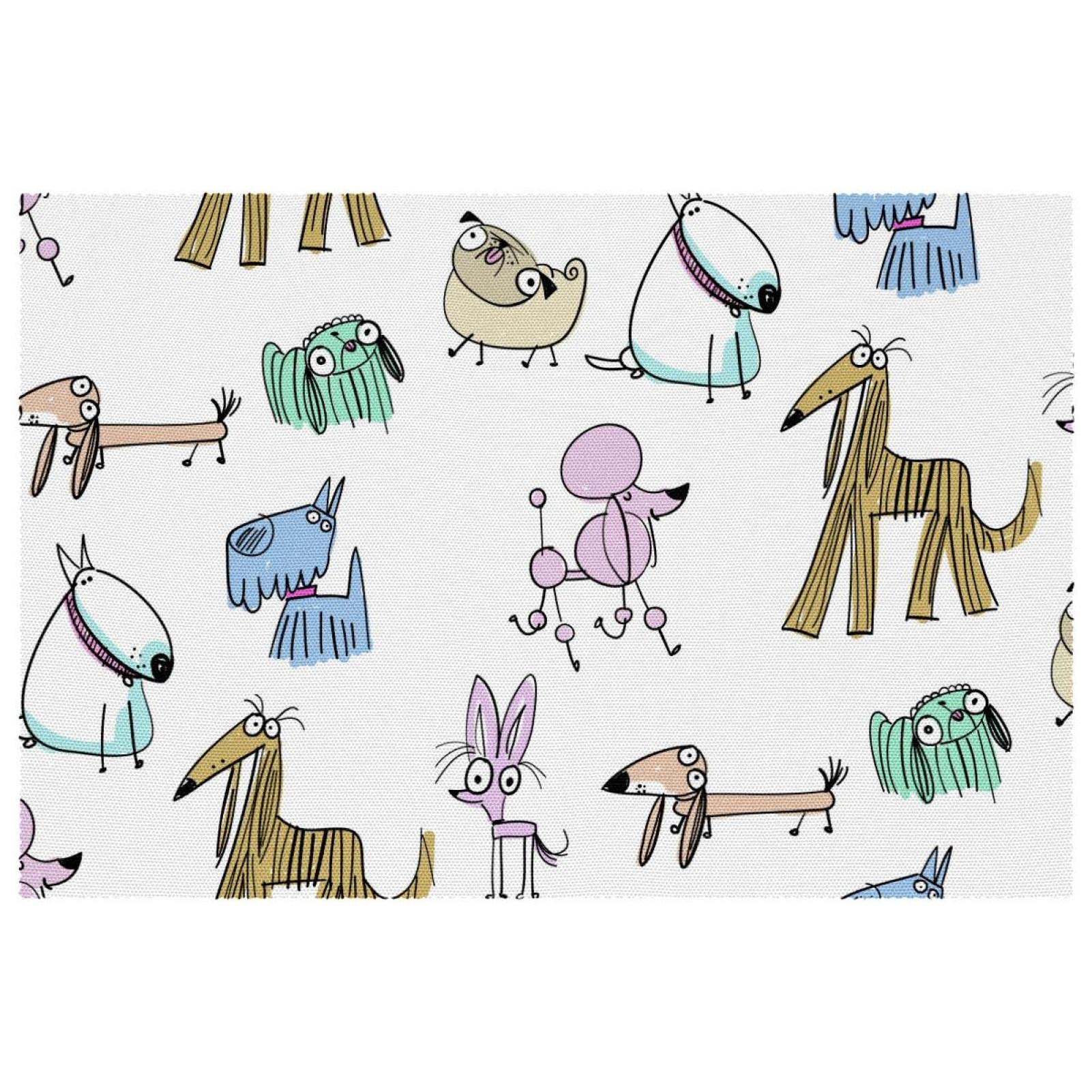 Set de table chien lot de 6 pièces colorées 30x45 cm antidérapantes pour repas