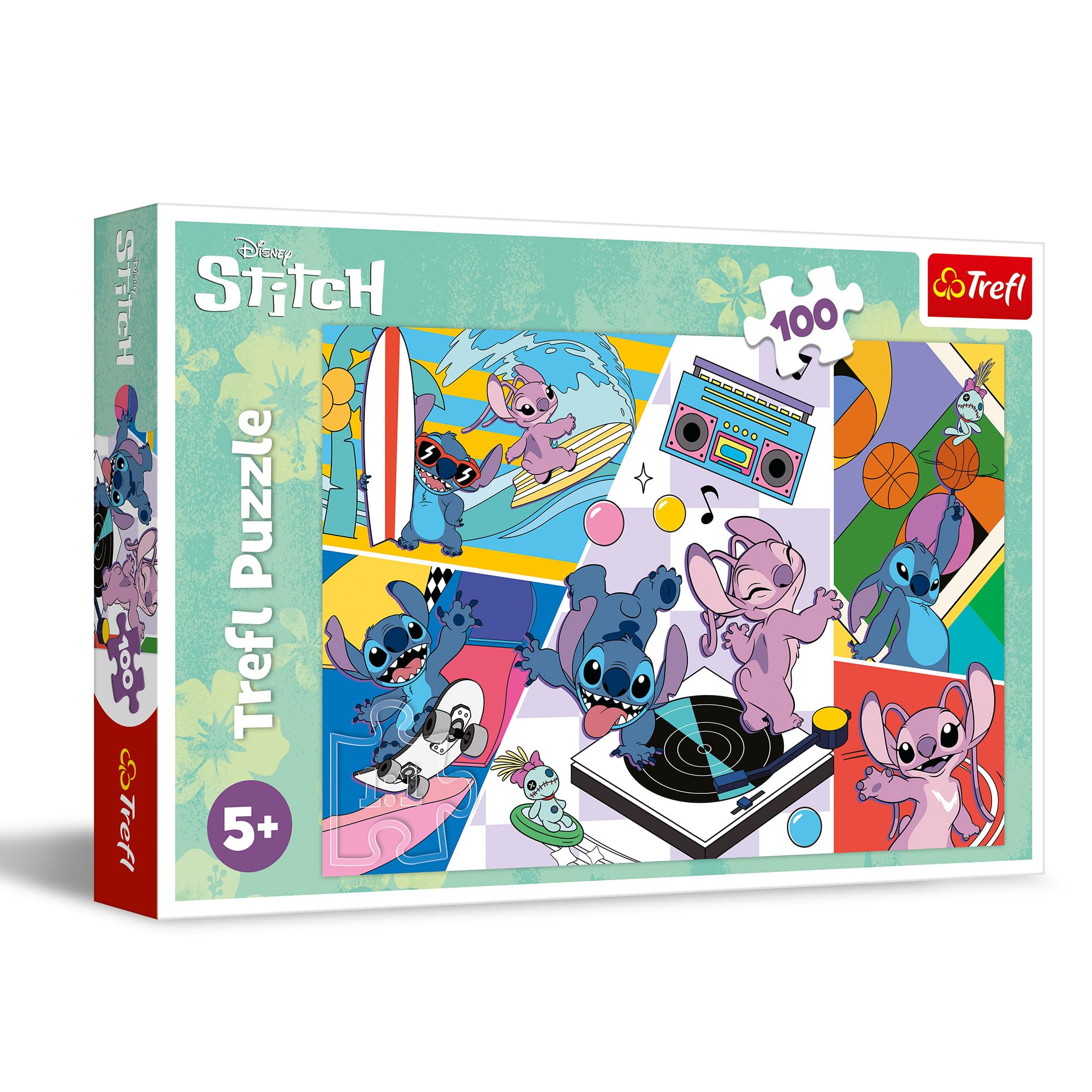 Trefl - Lilo & Stitch, Memories von Lilo & Stitch - Puzzle 100 Elemente - Buntes Puzzle mit Helden der Fernsehserie, Kreative Unterhaltung, Spiel für Kinder ab 5 Jahren
