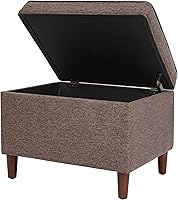 Vista 9 de HomePop Home Decor Dinah Collection Modern Storage Ottoman Ottoman with Storage for Living Room & Bedroom (Chocalate Brown)