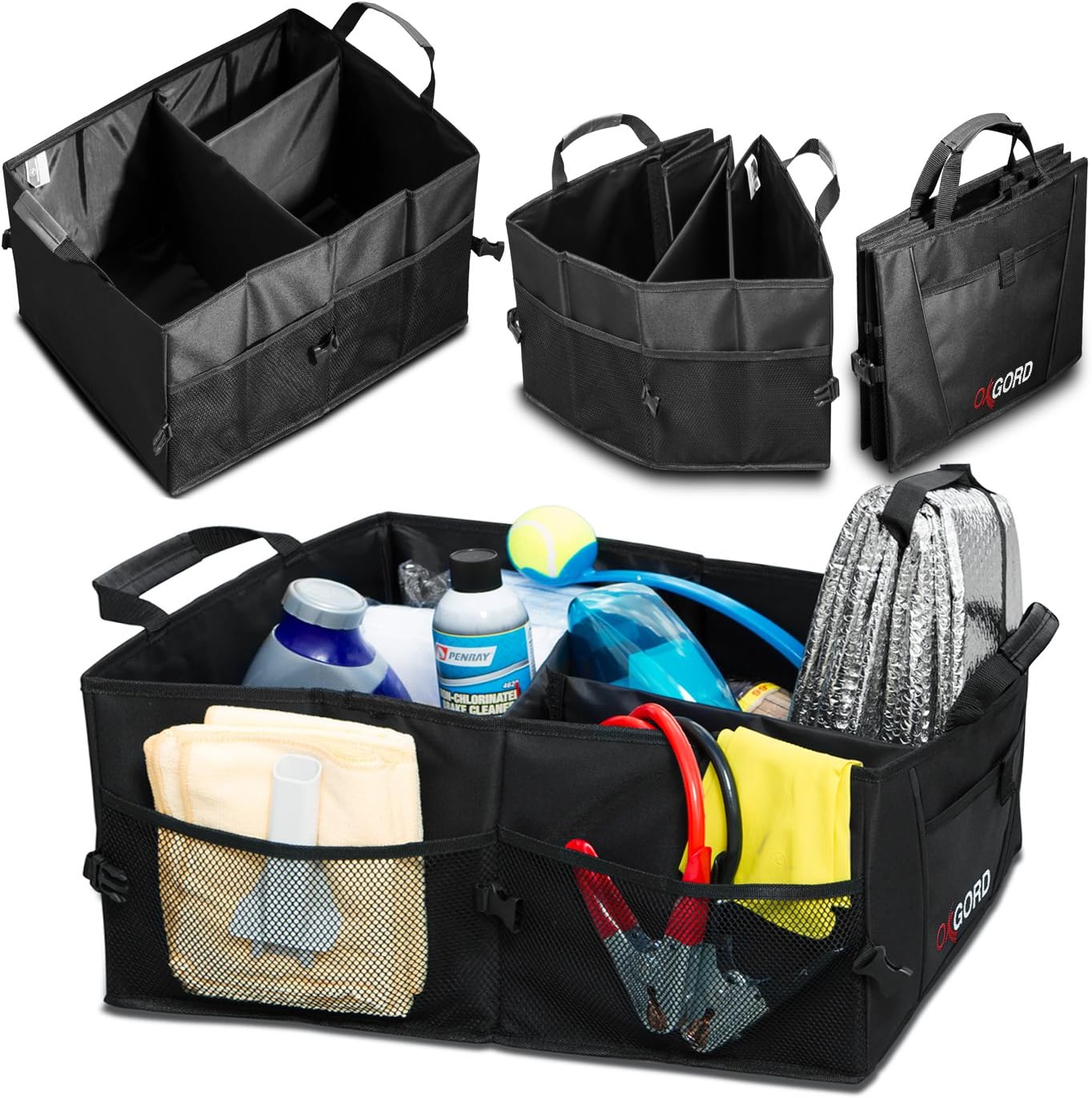 Interior Trunk Organizer Storage Bin Bag Collapsible Fold Grocery Caddy