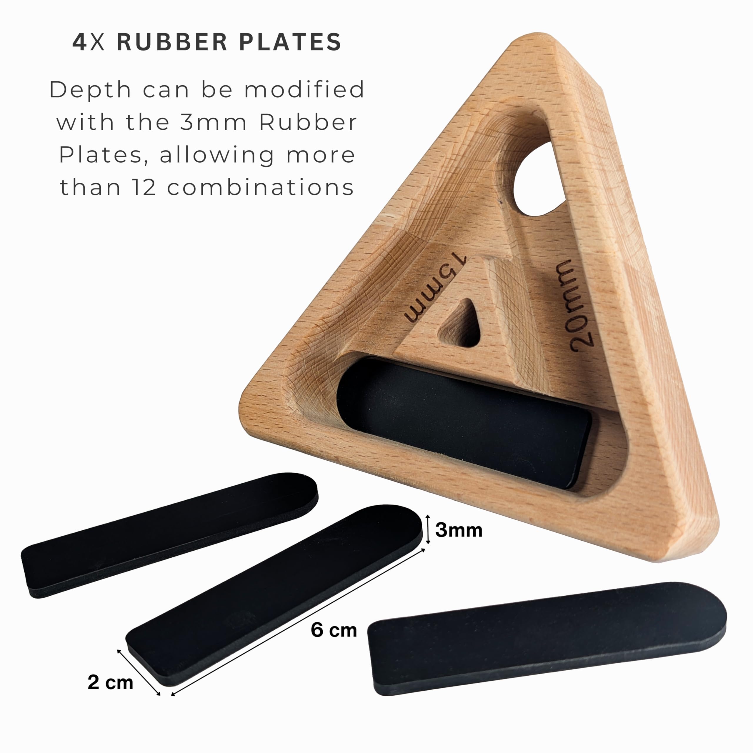Bellaroca® | Hangboard Escalada Portatiles, Tabla de Madera para Fortalecer el Agarre en Boulder y Escalada en Roca - 3
