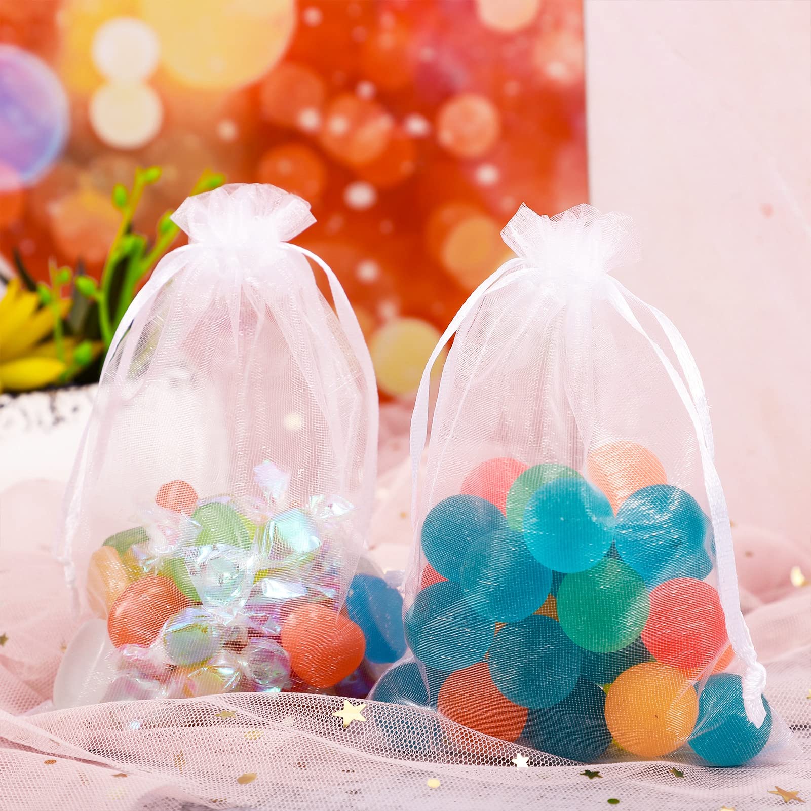 WOIWO Organza-Geschenkbeutel Mit Kordelzug, 10x15 Cm – 50 Stück Blau Für Schmuck & Party