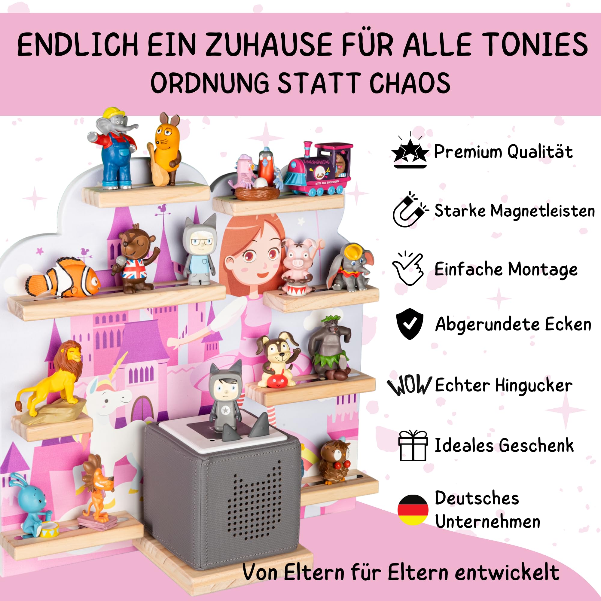 bunnyboo Toniebox Regal - für Toniebox und Figuren - ausreichend Platz für bis zu 32 Tonie Hörfiguren - Tonie Astronaut - geprüfte Qualität - Für Junge und Mädchen bunnyboo Toniebox Regal - für Toniebox und Figuren - ausreichend Platz für bis zu 32 Tonie Hörfiguren - Tonie Astronaut - geprüfte Qualität - Für Junge und Mädchen