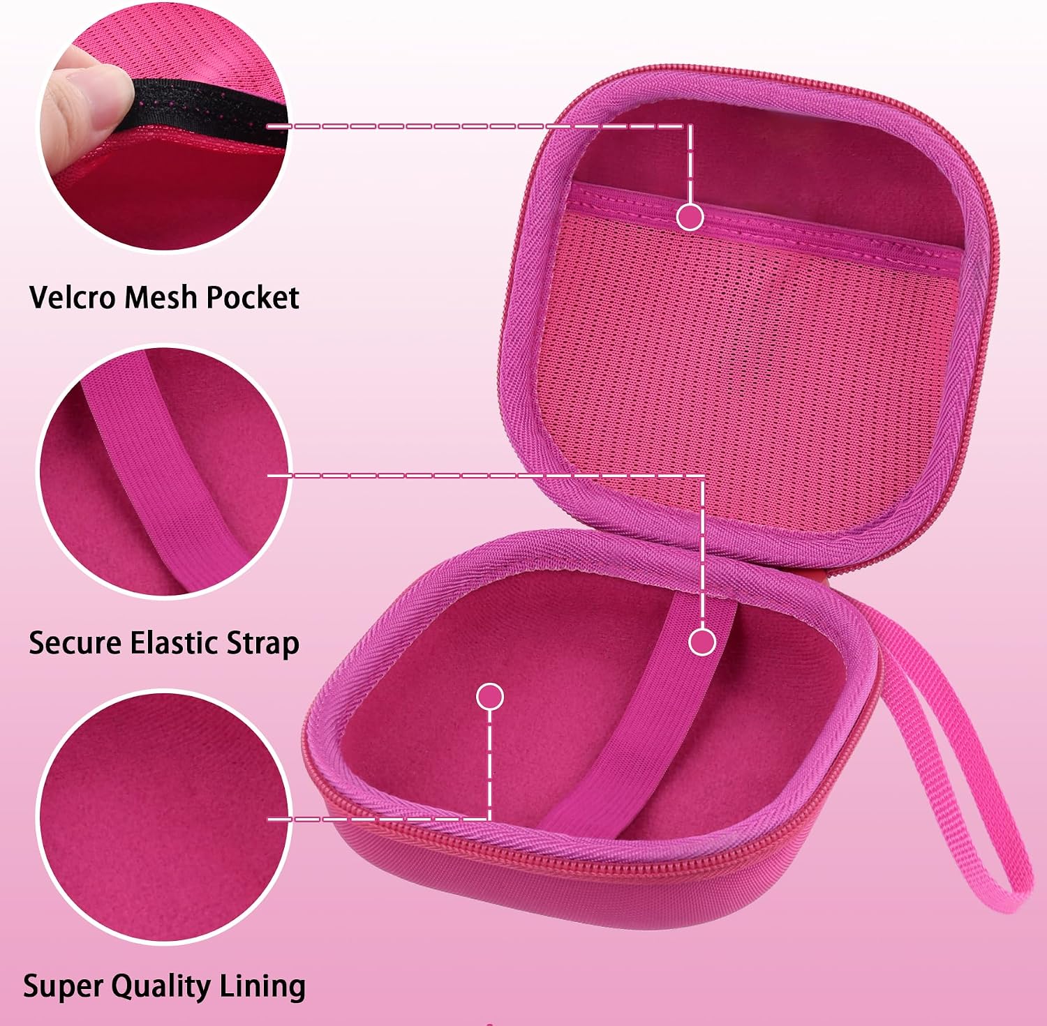 for Ultimate Ears UE MINIROLL Ultra-Portable Waterproof Bluetooth Speaker Hard Protective Case, Portable Travel Case Replacement (Calming Pink Case) - co2CREA