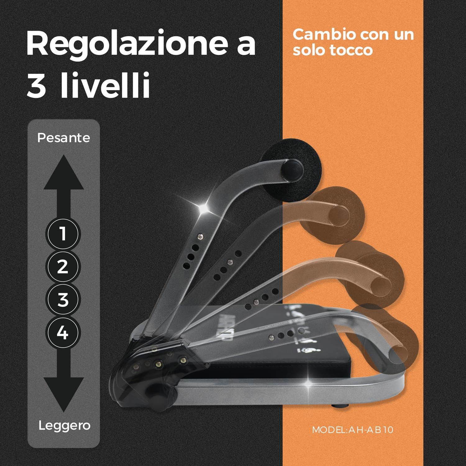 AIRHOP attrezzo addominali 8-in-1 pieghevole, 4 livelli di resistenza, capacità di peso 100 kg, attrezzi per addominali a casa, macchina per l'allenamento del corpo totale per la palestra domestica