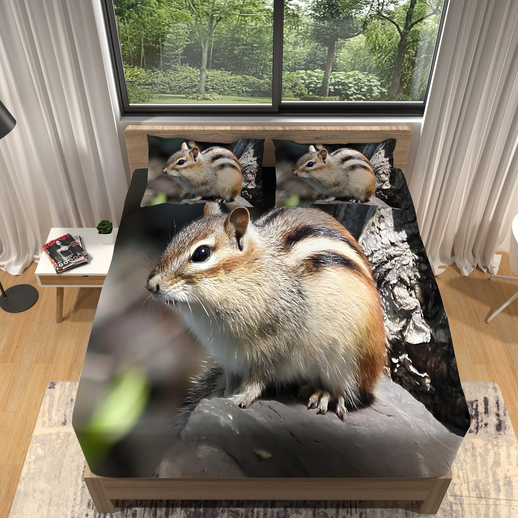 Amazon｜WJYMJJ ボックスシーツ シングル100×200cm 動物のリス