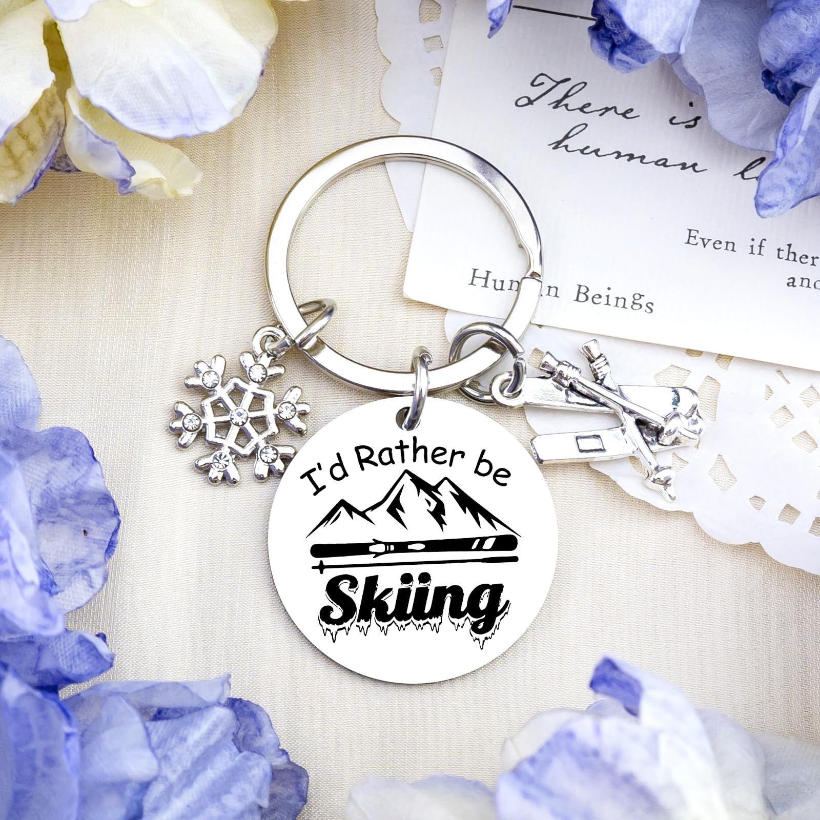 Ski Gifts for Men Skiing Accessories Keychains Ski Themed Gifts for Men Son Brother Boyfriend Family Friend Skiing Lover Birthday Christmas Snowboard Gift Ski Stuff Keyring