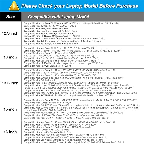 Miniatura 5 de MOSISO Funda para laptop compatible con MacBook Air de 15 pulgadas M2 A2941 2023  Pro 15 A1990 A1707, laptop Surface de 15 pulgadas 543, Dell XPS