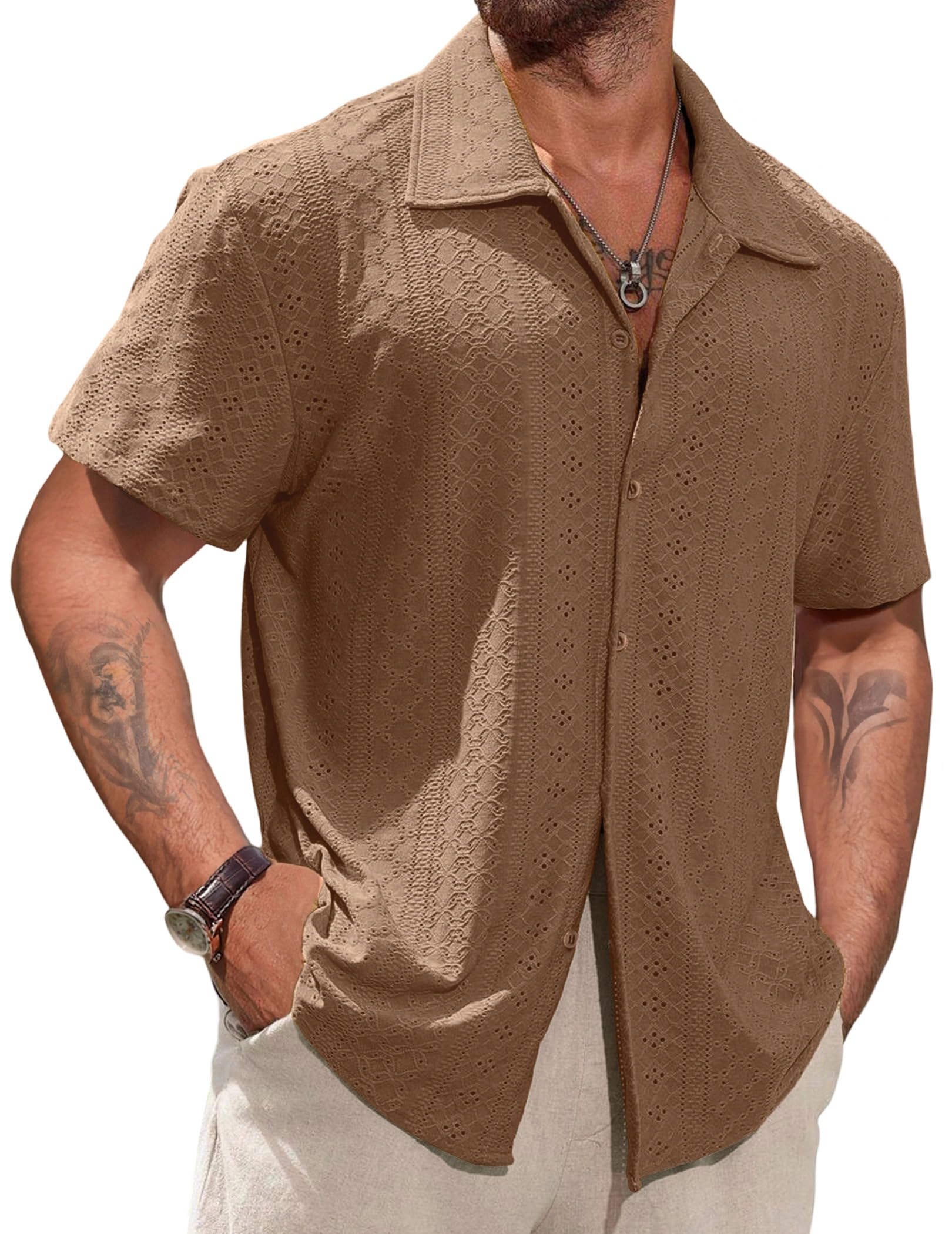 Vssjavun Hollow Texture Shirt