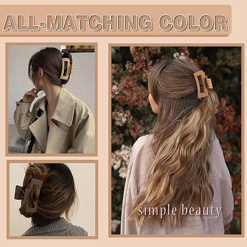 Miniatura 6 de Pinzas para el cabello grandes de 4.4 pulgadas, pinzas para garra, pinzas para el cabello FDBJulyy para mujeres y niñas, 2 estilos, 5 colores, 10