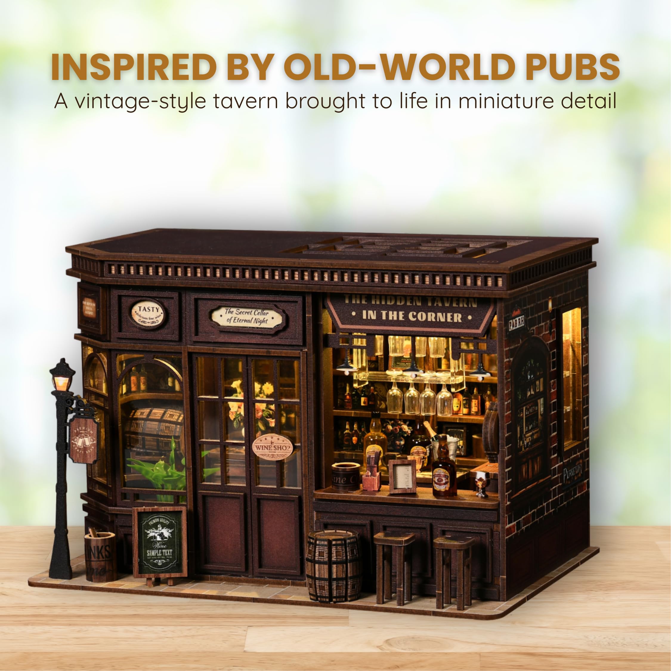 Corner Tavern DIY Miniatuur Poppenhuis Kit - Montage Gezellige Pub