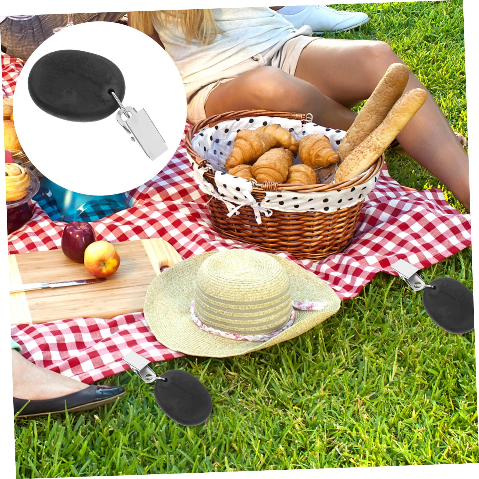 FUNOMOCYA Outdoor Tablecloth Weight 4 Pack Compact Tablecloth Clips Reusable Heavy Duty for Camping Banquet Wedding