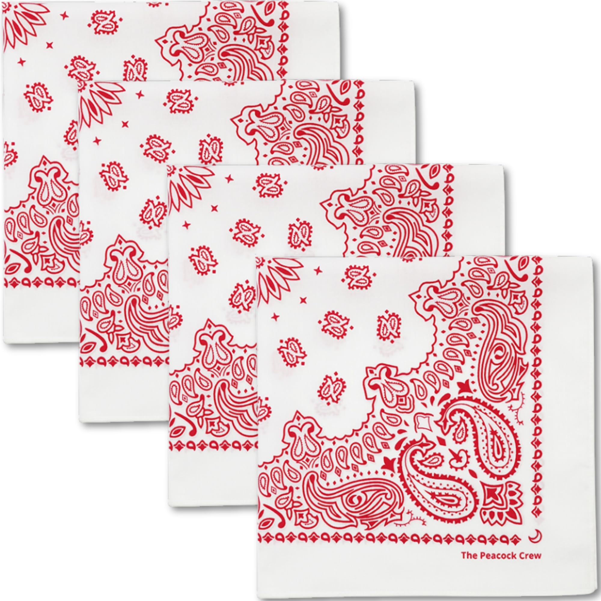 The Peacock Crew Premium Soft Cotton Bandanas Pack for Men and Women Paisley 22 x 22 inches