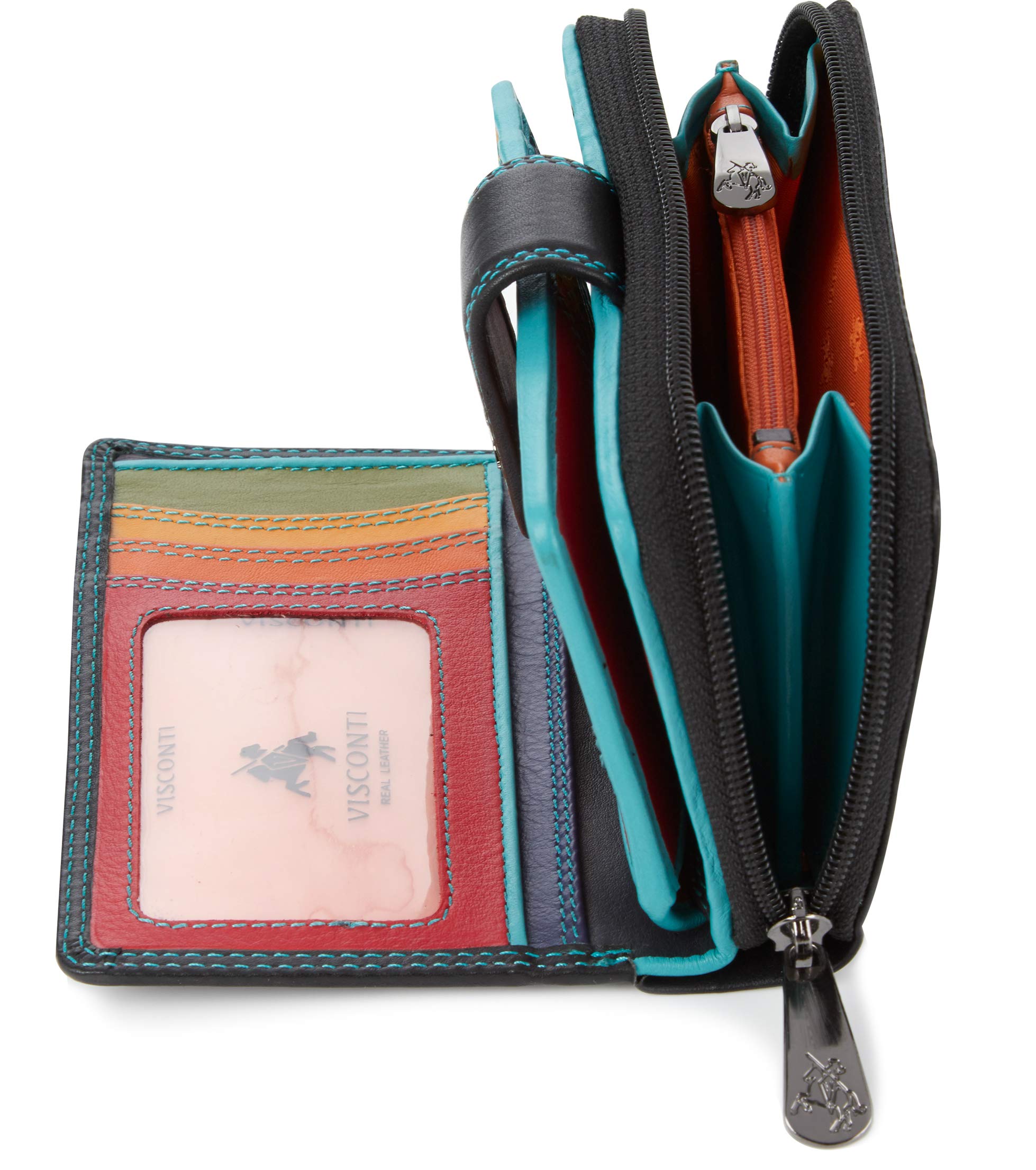 Visconti Monedero de Mujer Cuero de Mujer Bifold Rio Monedero Multicolor de combinación de Cuero (CD22