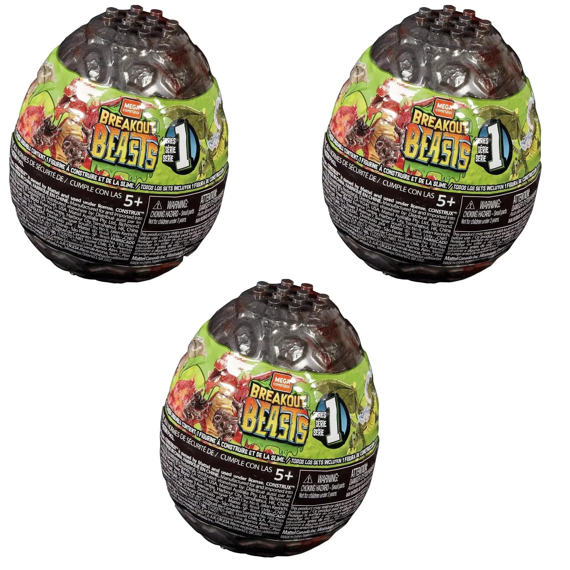 Mega Construx Breakout Beasts Series 1 Surprise Eggs (Pack of 3), Building Sets - Amazon Canada