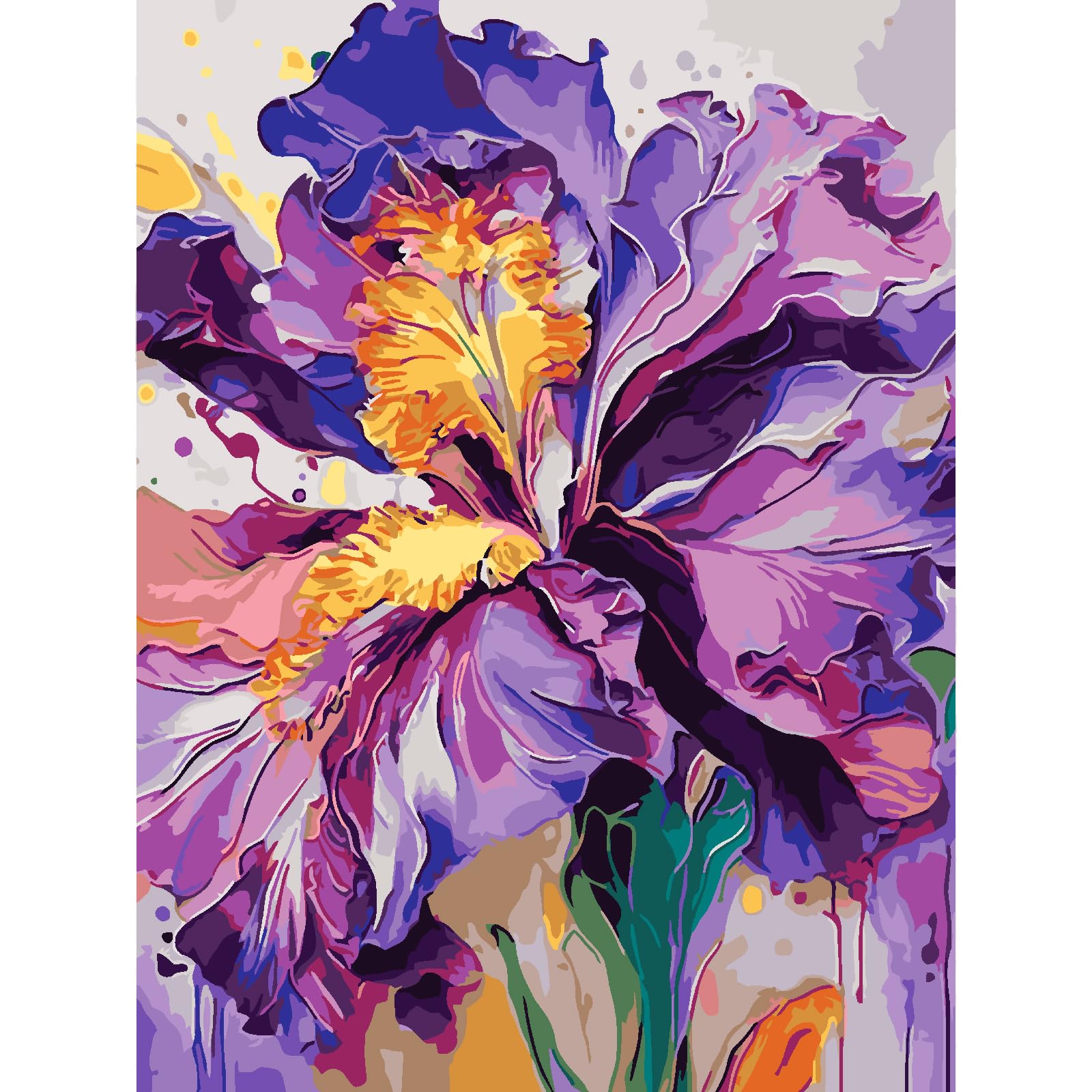 Jakener Flowers Paint by Numbers Kit for Adults Beginner,Easy Adult Paint by Number Kits on Canvas DIY Painting for Beginners Art by Numbers for Home Wall Decor 16x20