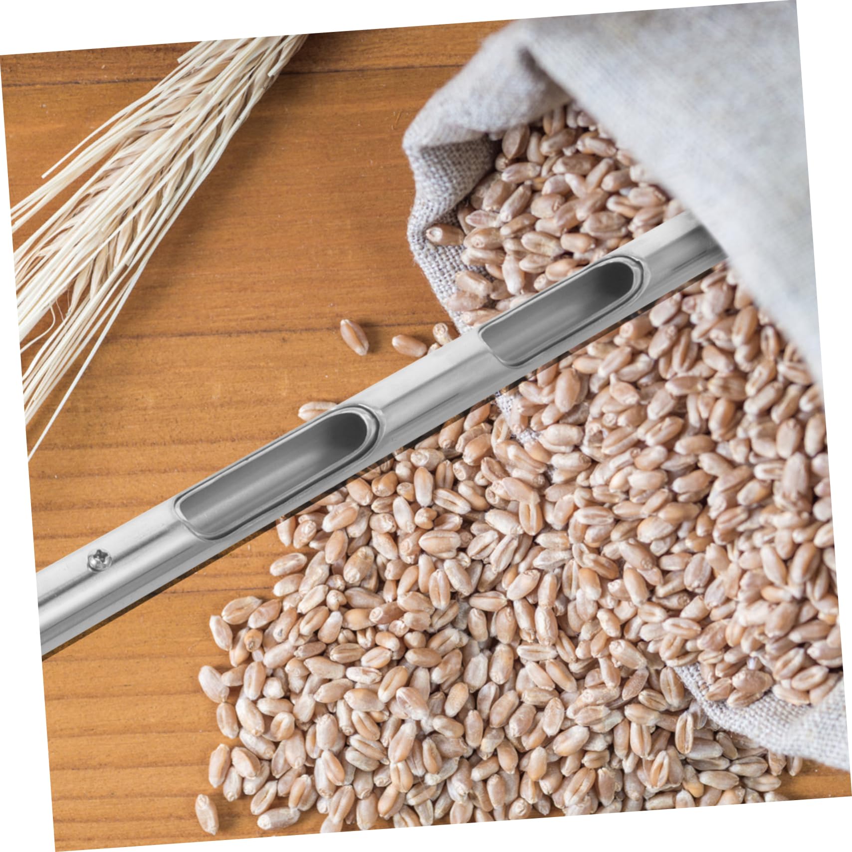 BESPORTBLE Dechado Lanza De Muestreo Muestra De Maíz Muestreador De Sonda De Grano Muestreador De Ranuras De Granos Probador De Suelo Cereal Fertilizante Mango Recto Acero Inoxidable
