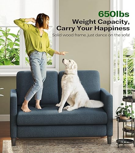 Miniatura 5 de Sofá biplaza, sofá biplaza de 51 pulgadas, cómodo sofá de peluche pequeño para espacios pequeños, sofá de instalación sin herramientas para