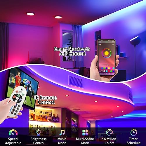 Miniatura 2 de WICHEMI Luces LED para escaparate, Bluetooth, control de aplicación, módulos LED para letreros de 3 luces LED 5050 SMD RGB, luces de ventana de