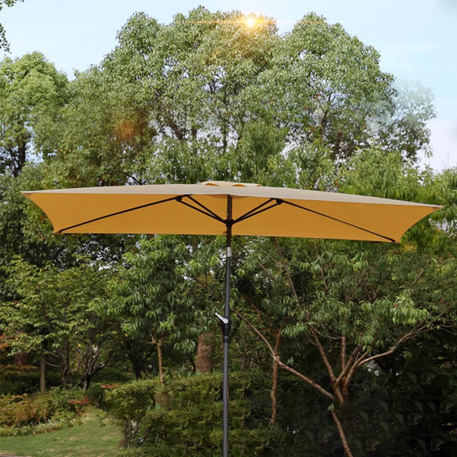Genérico Toldo de Reposición para Paraguas de Patio - Sombrilla Rectangular de 6 Varas | Parasol de Sombra de 200x300 cm | Para Exterior, Jardín, Terraza, Césped, Camping y Picnic