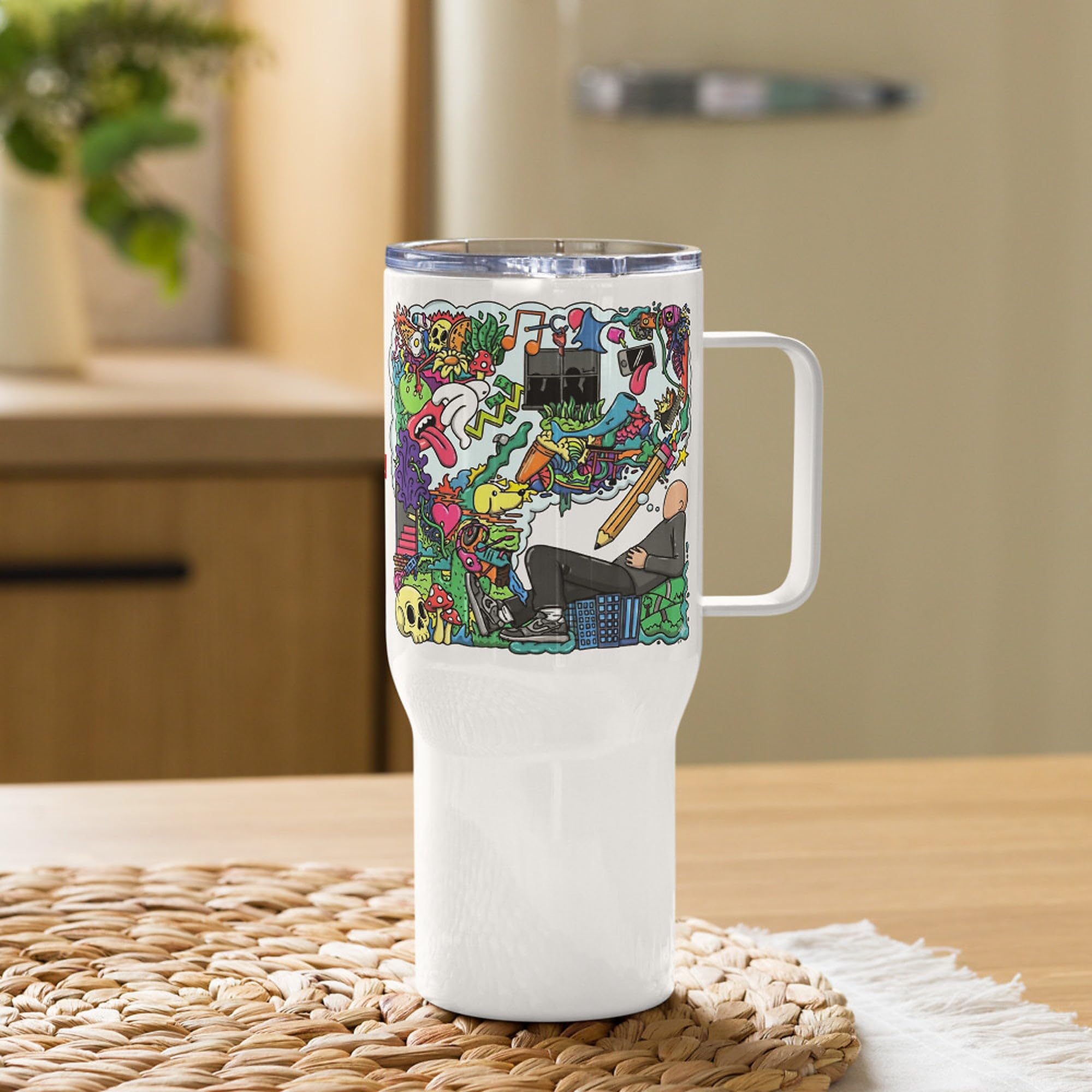 Taza de Viaje TDAH con Asa, Regalo de Concienciación para Adultos con TDAH