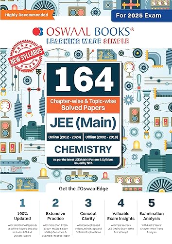 Oswaal 164 Chapter-wise &amp; Topic-wise Solved Papers JEE (Main) 23 Years Question Bank Chemistry Book | For 2025 Exams