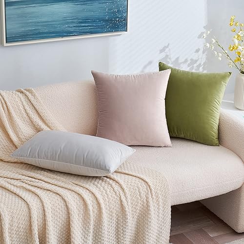 Miniatura 106 de EMEMA Paquete de 2 fundas de almohada de terciopelo, decorativas, cuadradas, suaves, sólidas, para sofá, dormitorio, silla o automóvil, 18 x 18 Gris