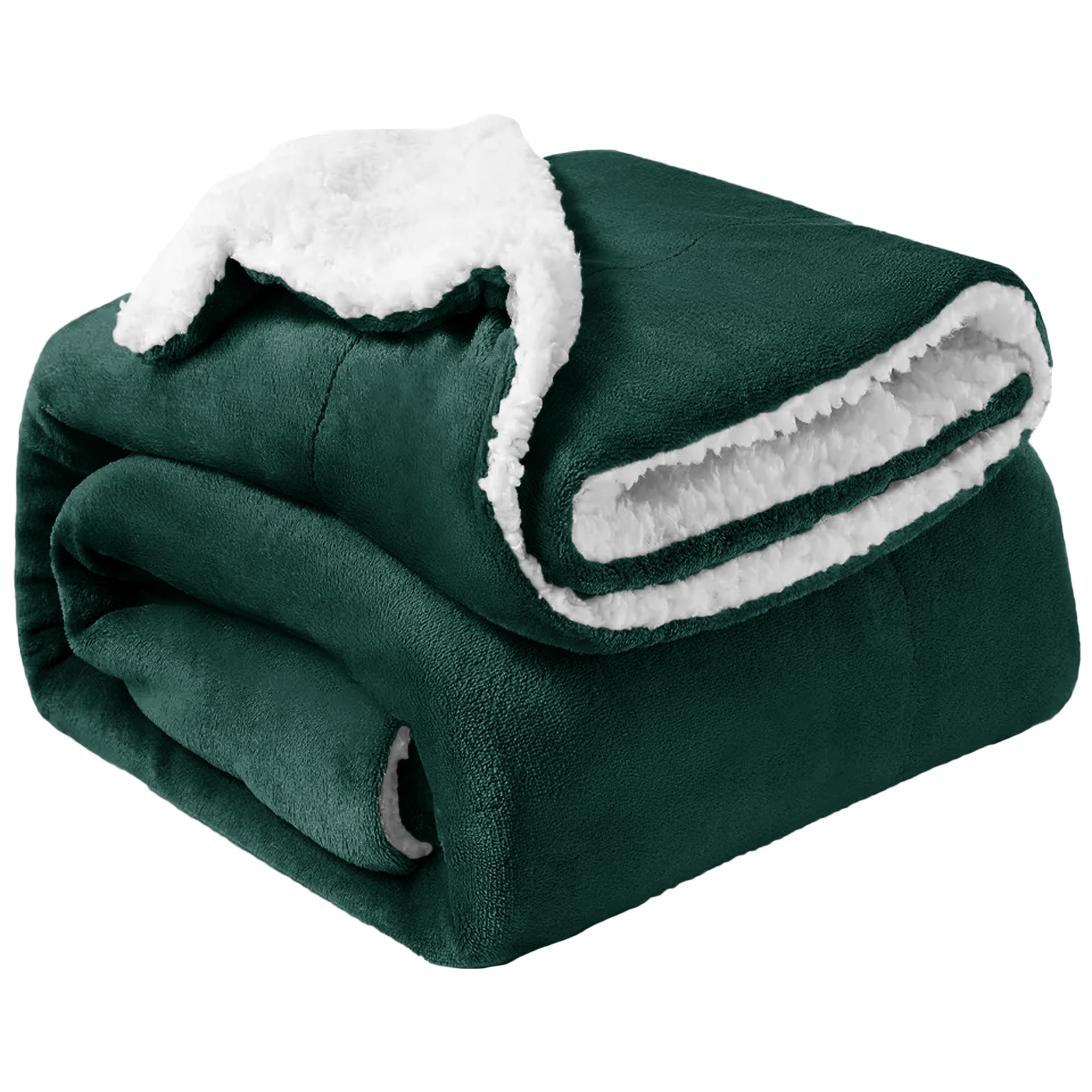 Oxford Homeware Emerald Sherpa Fleece Blanket Reversible Throw Blankets Soft Fluffy Thick Blankets Microfiber Plush Blanket For Bed, Couch (, Super King (230 X 270 Cm))