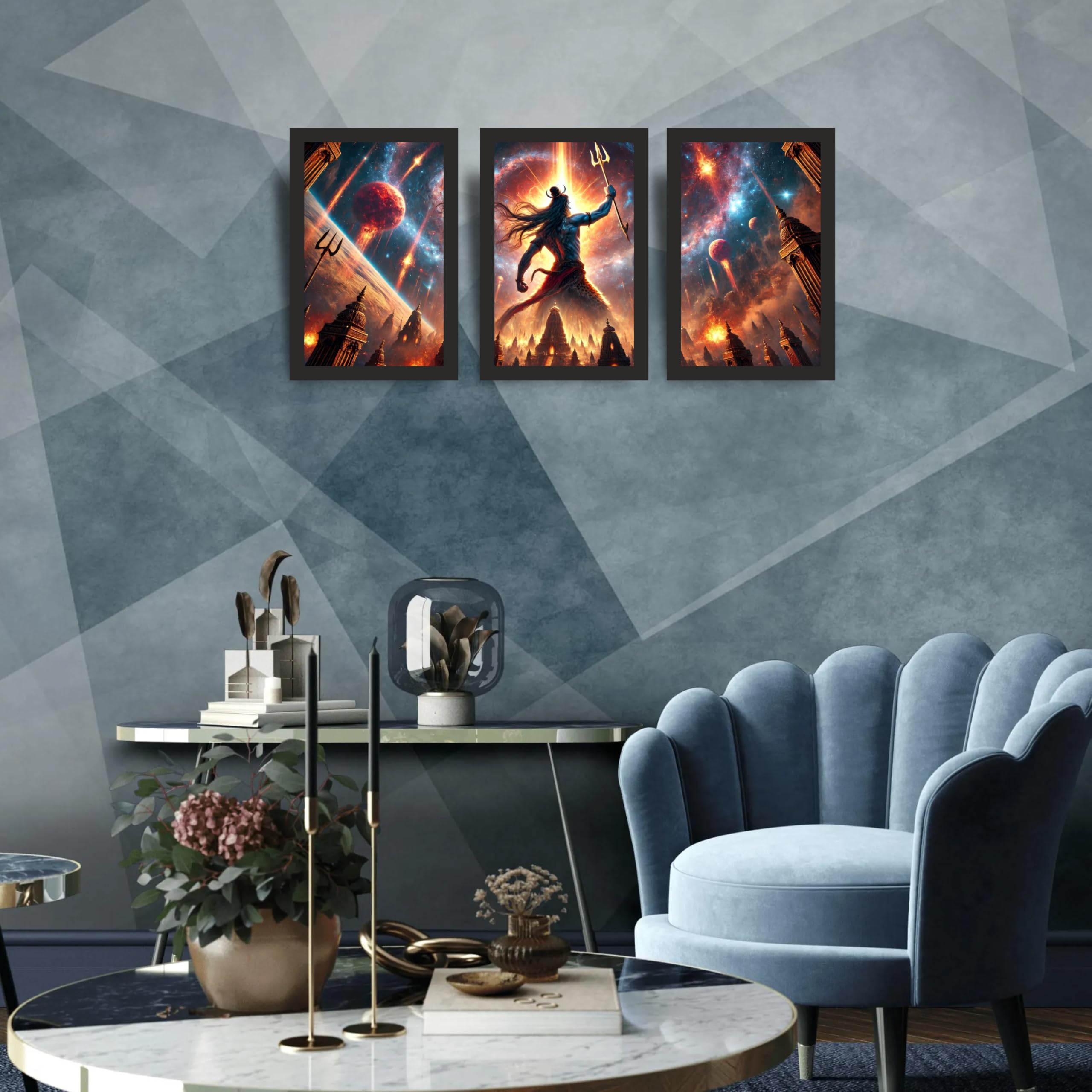 Lord Shiva Photo Frame Set of 3