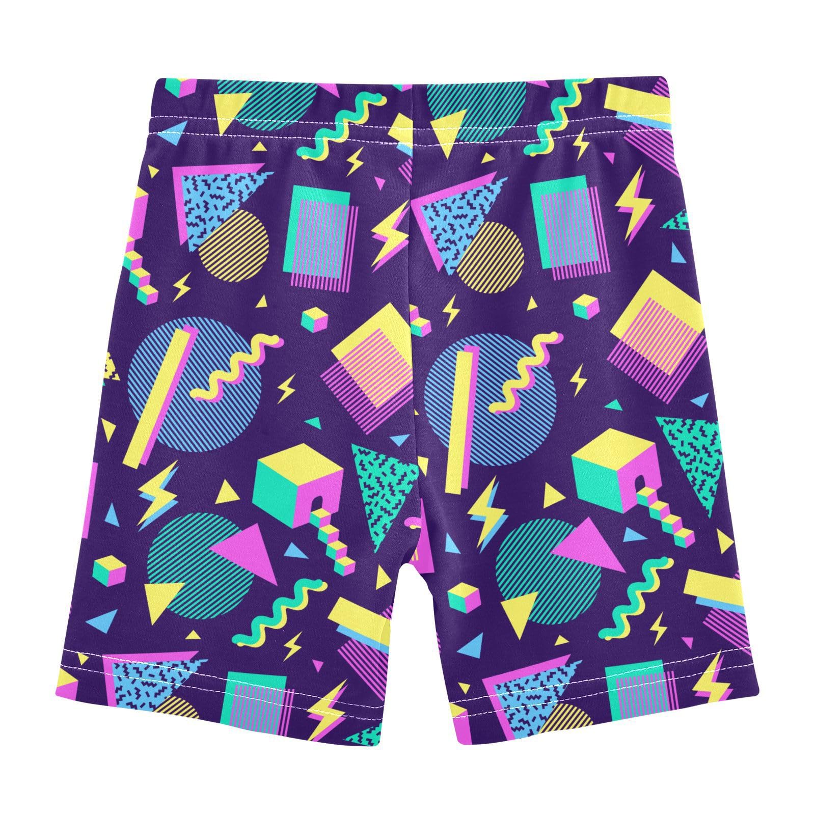 JHKKU Girls Retro 80s 90s Shorts Cotton Cartwheel Bike Kids Biker Under Dress Dance Short Girl Clothes 8Y