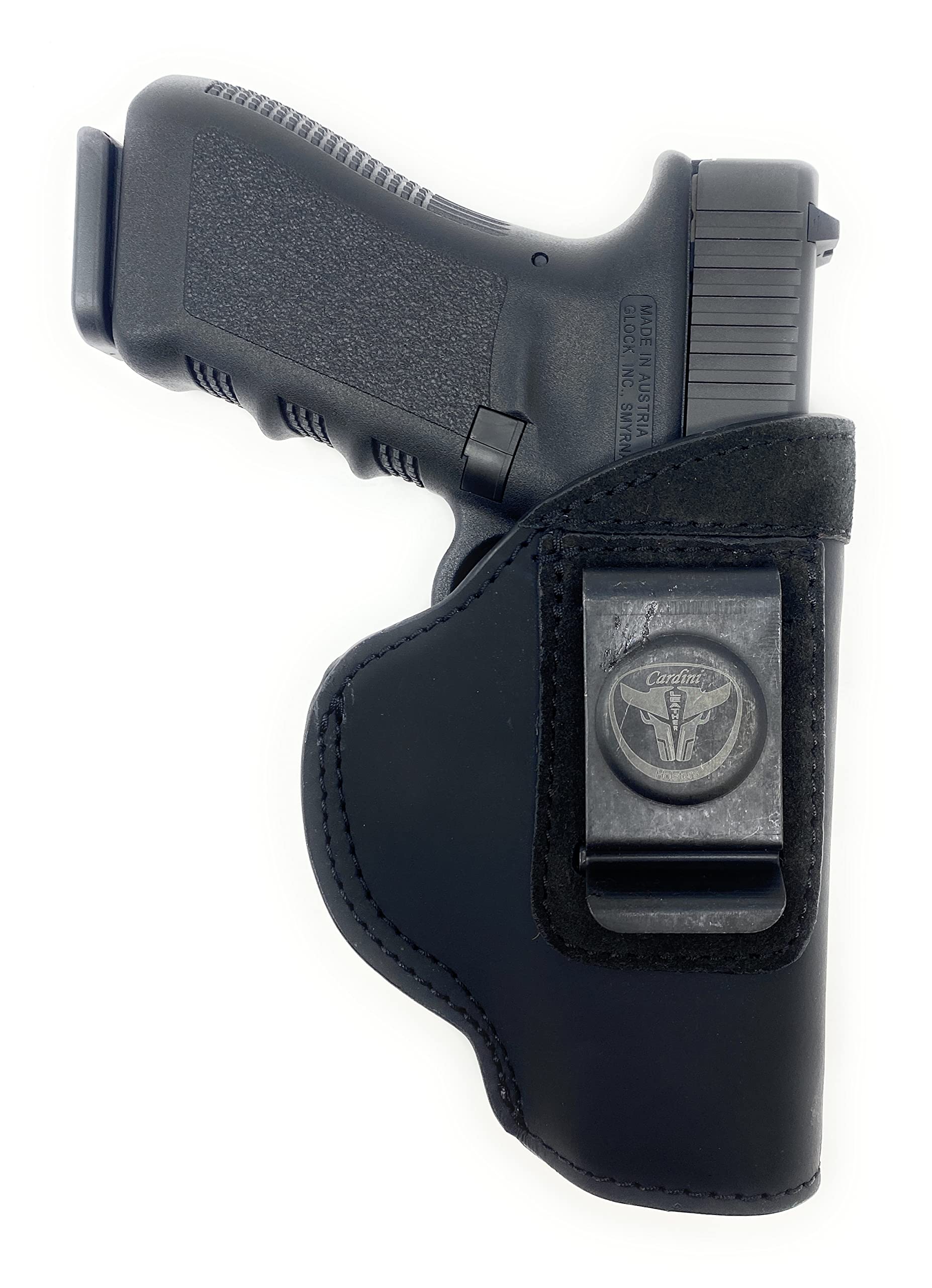 Cardini Leather Premium IWB Holster - Leather Holster for Glock 17, 22, 48, 21, 20, 31, Sig P220, P226, P227, Springfield XD-M, XD-S, HK VP9, 4.5'