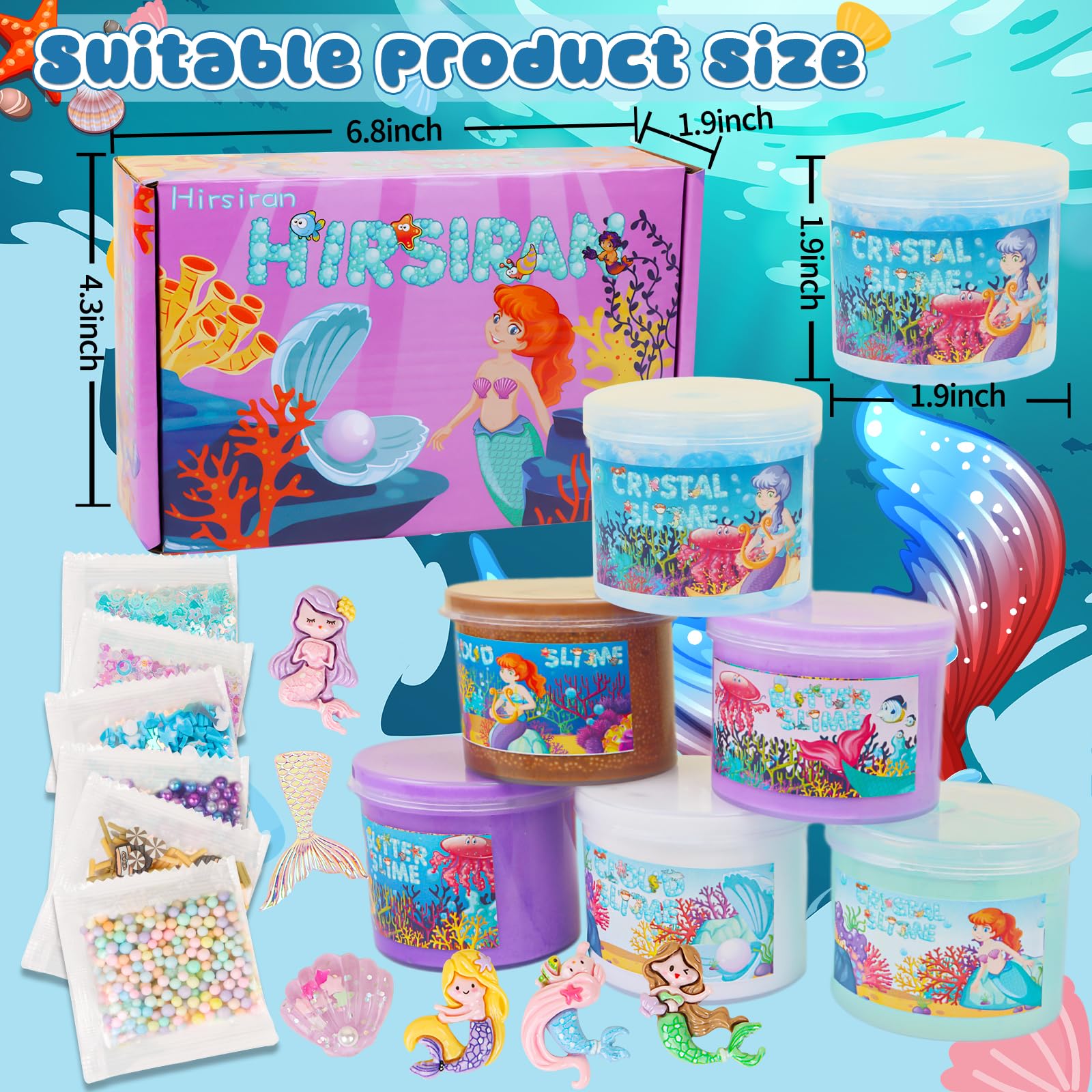 6 Pack Slime Making Kit with Fun Accessories, Soft Non-Sticky Fluffy Butter Cloud Slimes - Image 2