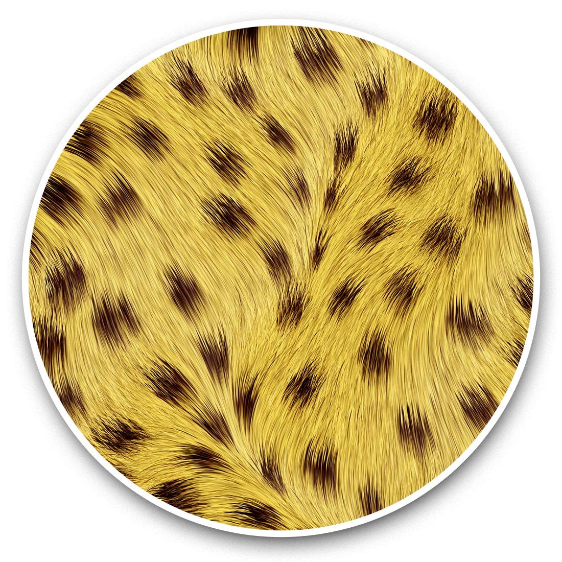 Destination Vinyl Ltd Wild Cheetah Cat Animal Print Fur 46434 Awesome Vinyl Stickers (Set Of 2) 7.5Cm - Wild Cheetah Cat Animal Print Fur Fun Decals For Laptops,Tablets,Luggage,Scrap Booking,Fridges #46434