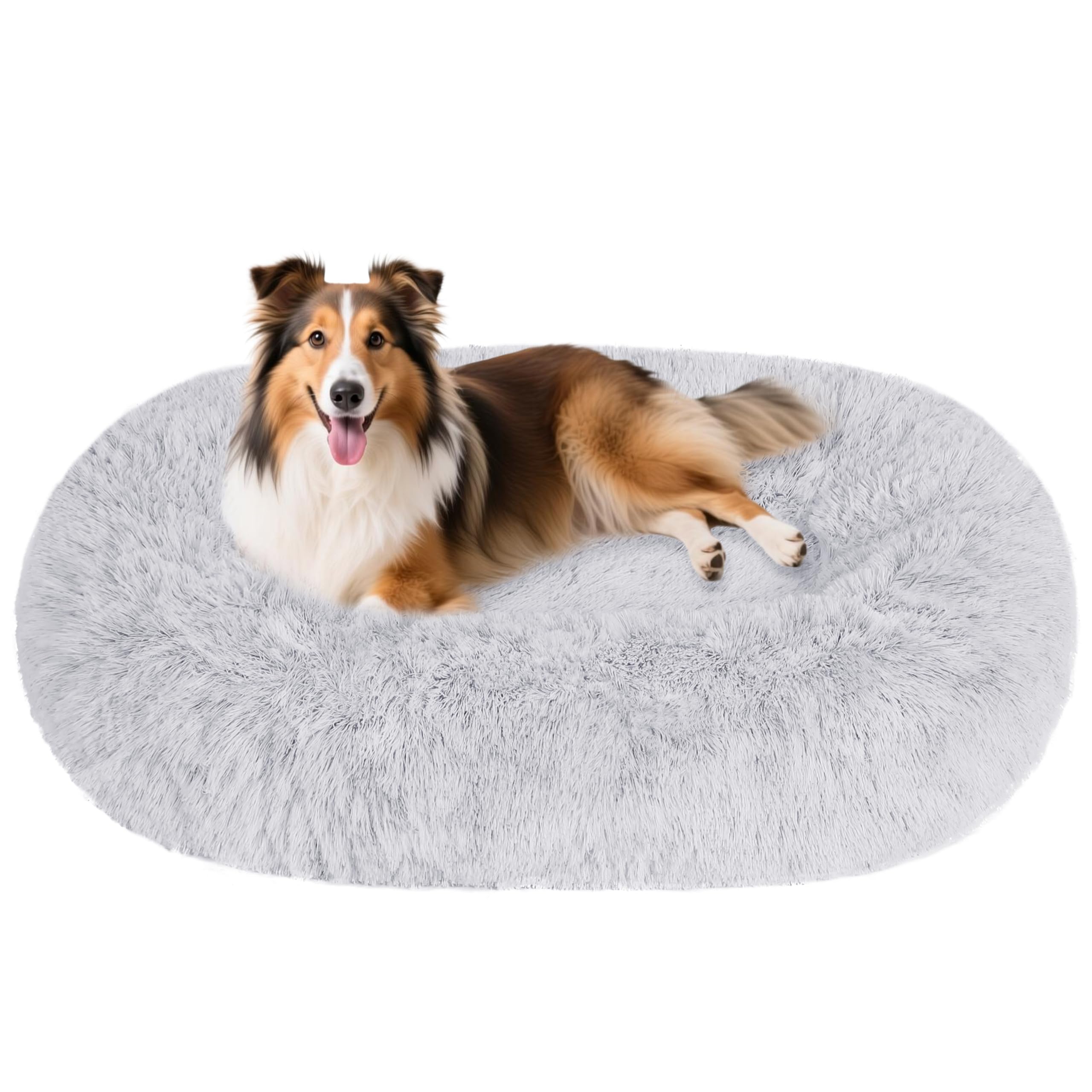 HMTOPE Orthopädisches Hundebett rund Hundekissen Hundesofa Katzenbett Donut Kuscheliges Hundekorb Waschbar