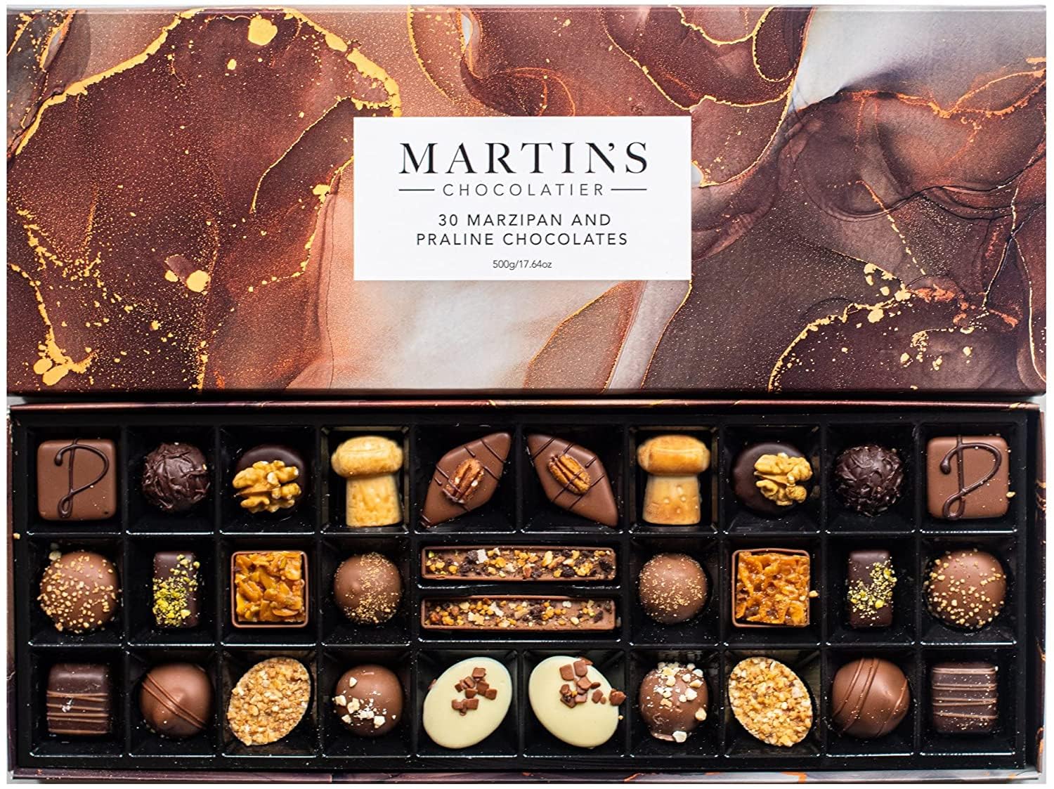 Martin’s Chocolatier Marzipan & Praline Collection | Luxury Handmade Chocolate Gift Box | 30 Chocolates, 15 Assorted Flavours | Ideal Present for Birthday, Anniversary, Christmas