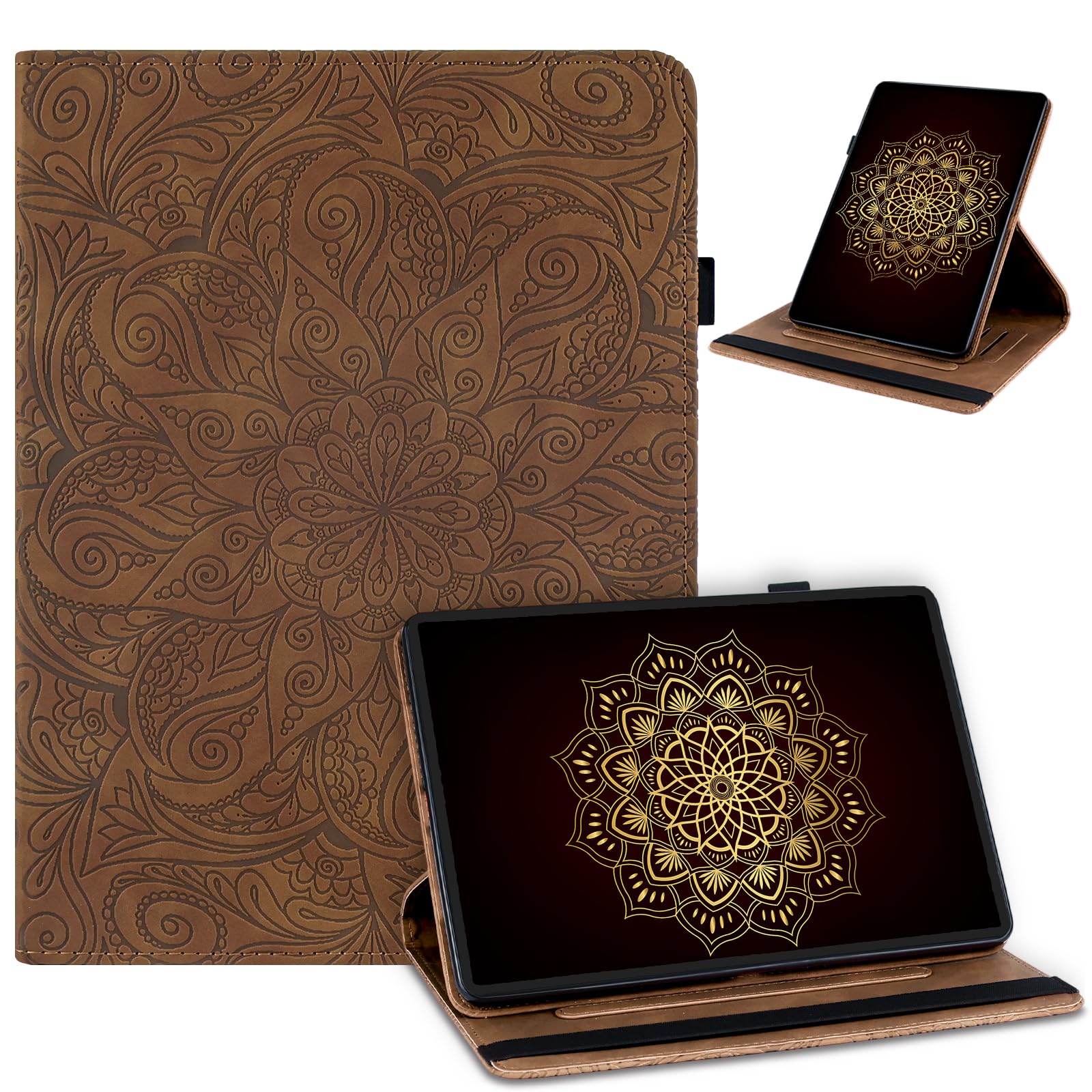 Custodia per iPad (A16) 11 Generazione 11 Pollici 2025/iPad 10 Generazione 10,9 Pollici 2022, Custodia in Pelle PU con Supporto Girevole a 360° e Slot, Protettiva Smart Cover, Marrone