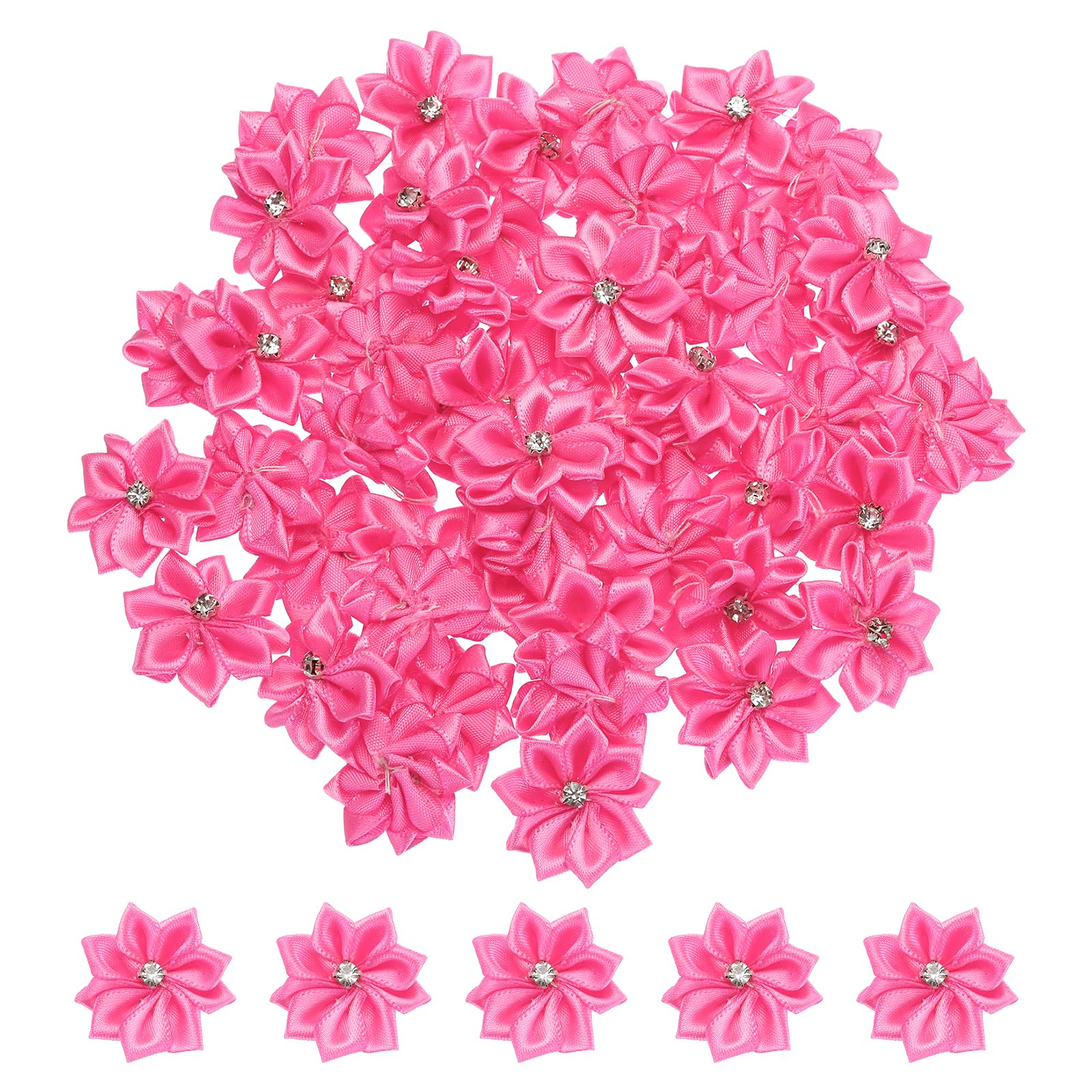 PATIKIL 1.2 Inch Small Ribbon Flowers