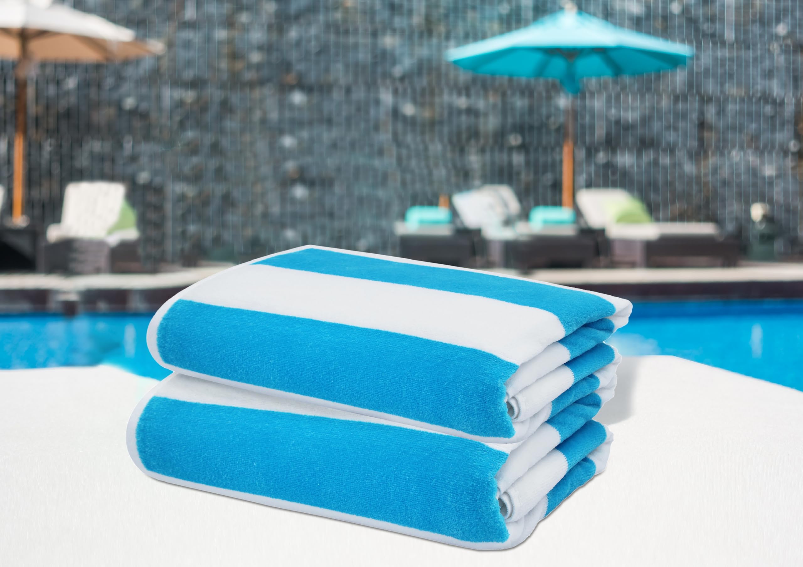 COTTON CRAFT Telo mare oversize – Confezione da 2 teli mare XL – 100% velluto di cotone – grande e grande – spesso peluche 450 g/m² super morbido asciugamano di lusso – piscina picnic – 89 x 177,8 cm