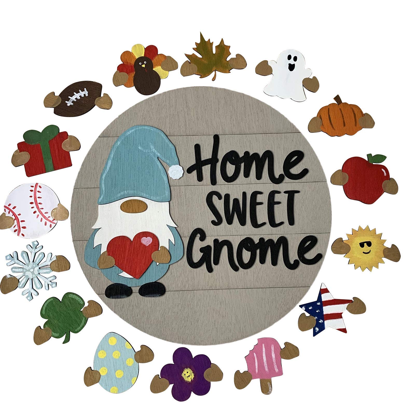 Welcome Sign Hello Front Door Round Wood Sign Hanging Welcome Sign for Farmhouse Porch Spring Welcome Sign Front Door Decoration Holiday Home Decor Sign