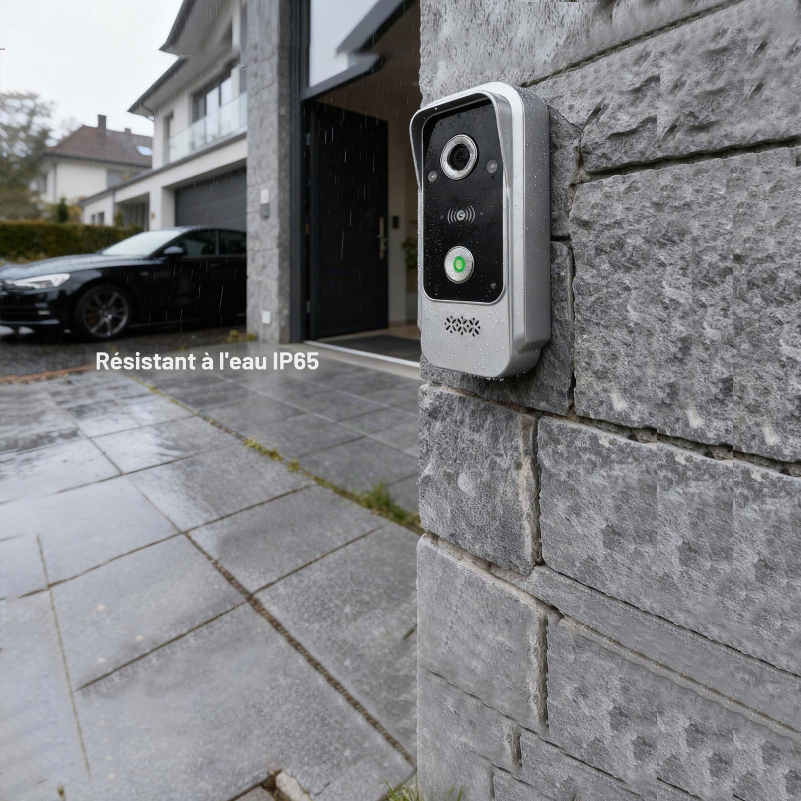 Interphone 2 fils, écran tactile couleur de 7 pouces, sonnette vidéo WiFi Tuya, détection de personnes, Wi-Fi 2,4G, déverrouillage par application/carte RFID, avec caméra vision nocturne