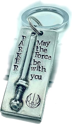 Regalo personalizado para novio Llavero Jedi Marido May the force be with you Sable de luz