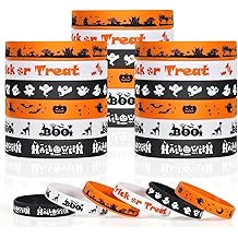 Halloween Rubber Bracelets 30 PCS Bulk Halloween Party Favors for Kids Supplies Silicone Wristbands for Gifts Toys Trick or Treat Goodie Bag Fillers Student Classroom Prizes for Kids Teens Girls Boys