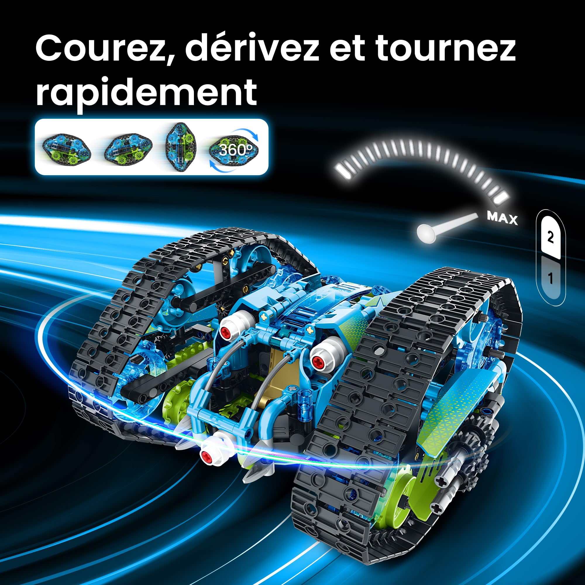 Sillbird Robot Kit Technic programmable 3 en 1 avec App et Télécommande, 662 pièces pour Enfants 8-12+ Ans