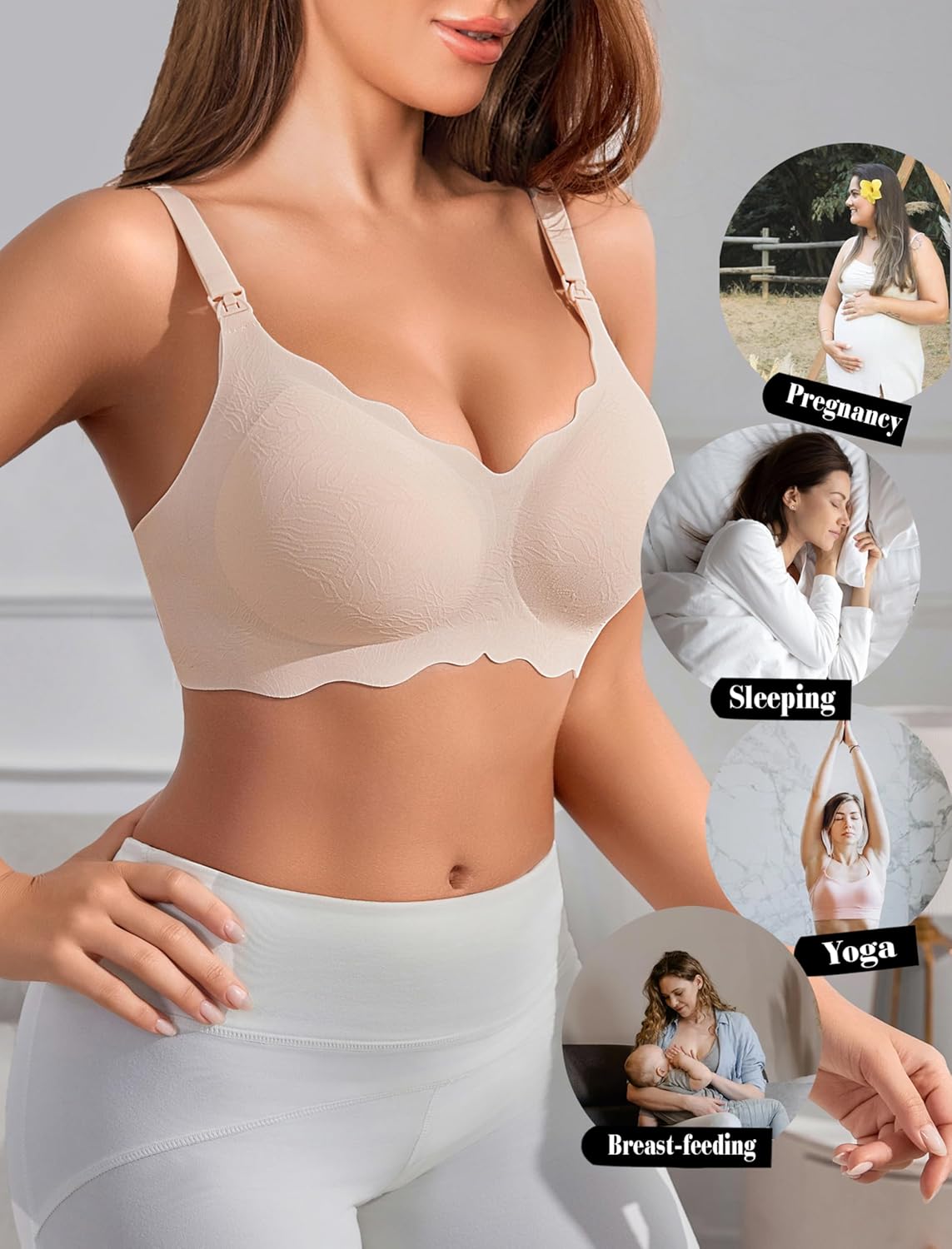 Avidlove Nursing Bras for Breastfeeding Seamless Maternity Bra Wireless Pregnancy Bras Comfort Sleep Bralette with Support - Image 5