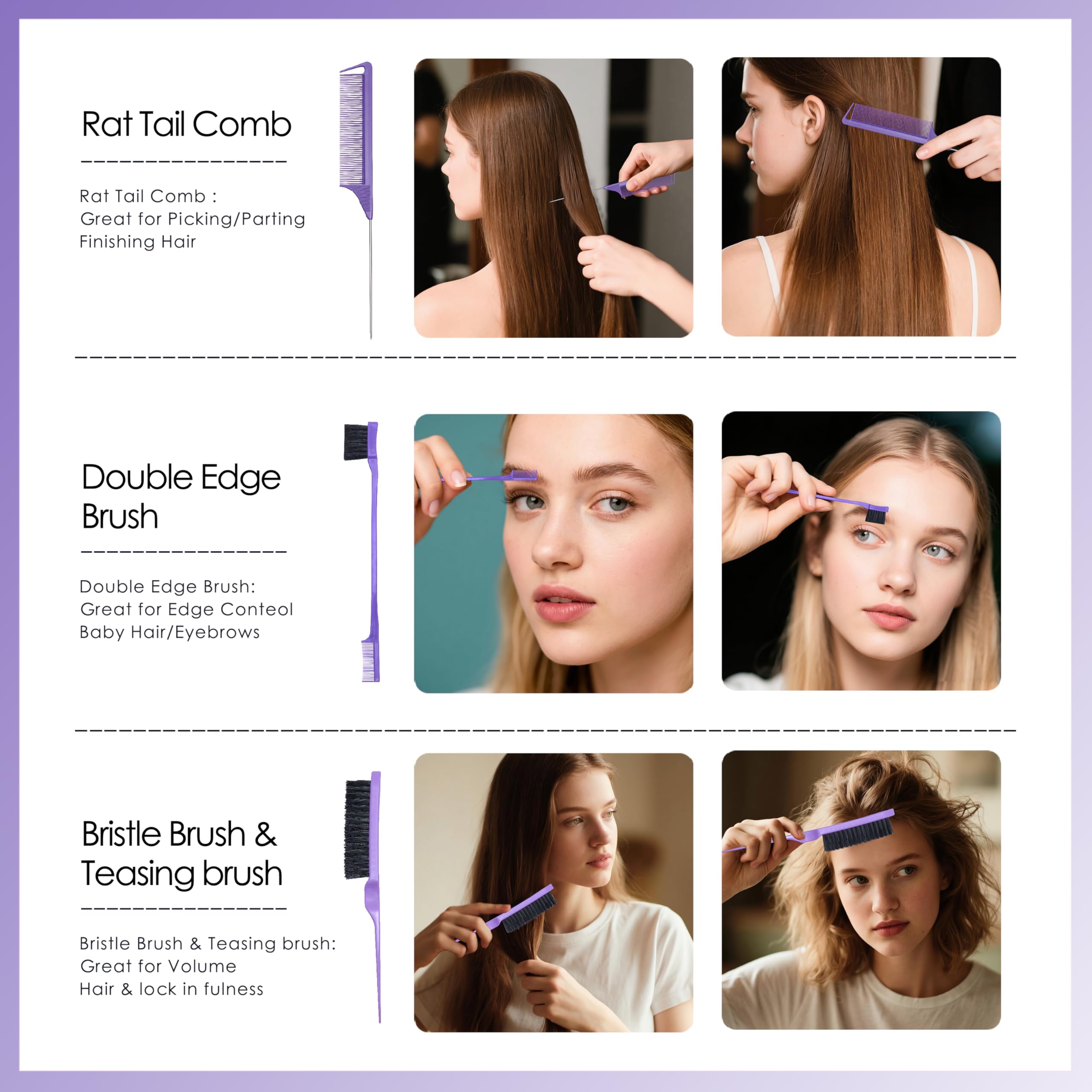Lockendefinierungsbürste – Entwirrungsbürste – inklusive 3 Haarstyling-Werkzeugen für nasse oder trockene Anwendung – tägliche Lockenpflege für stilvolle Frisuren – glatte Locken für Männer, Frauen