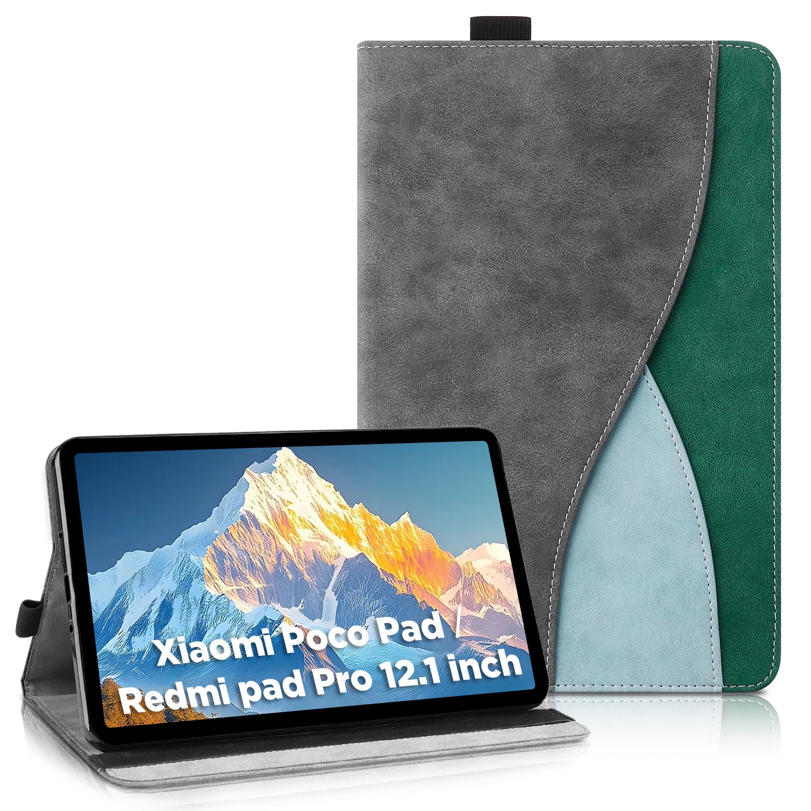 Housse Xiaomi Redmi Pad 2 Pro 12.1" - Cuir PU, Support Intégré, Dragonne - Protection Chocs Et Rayures - Bleu