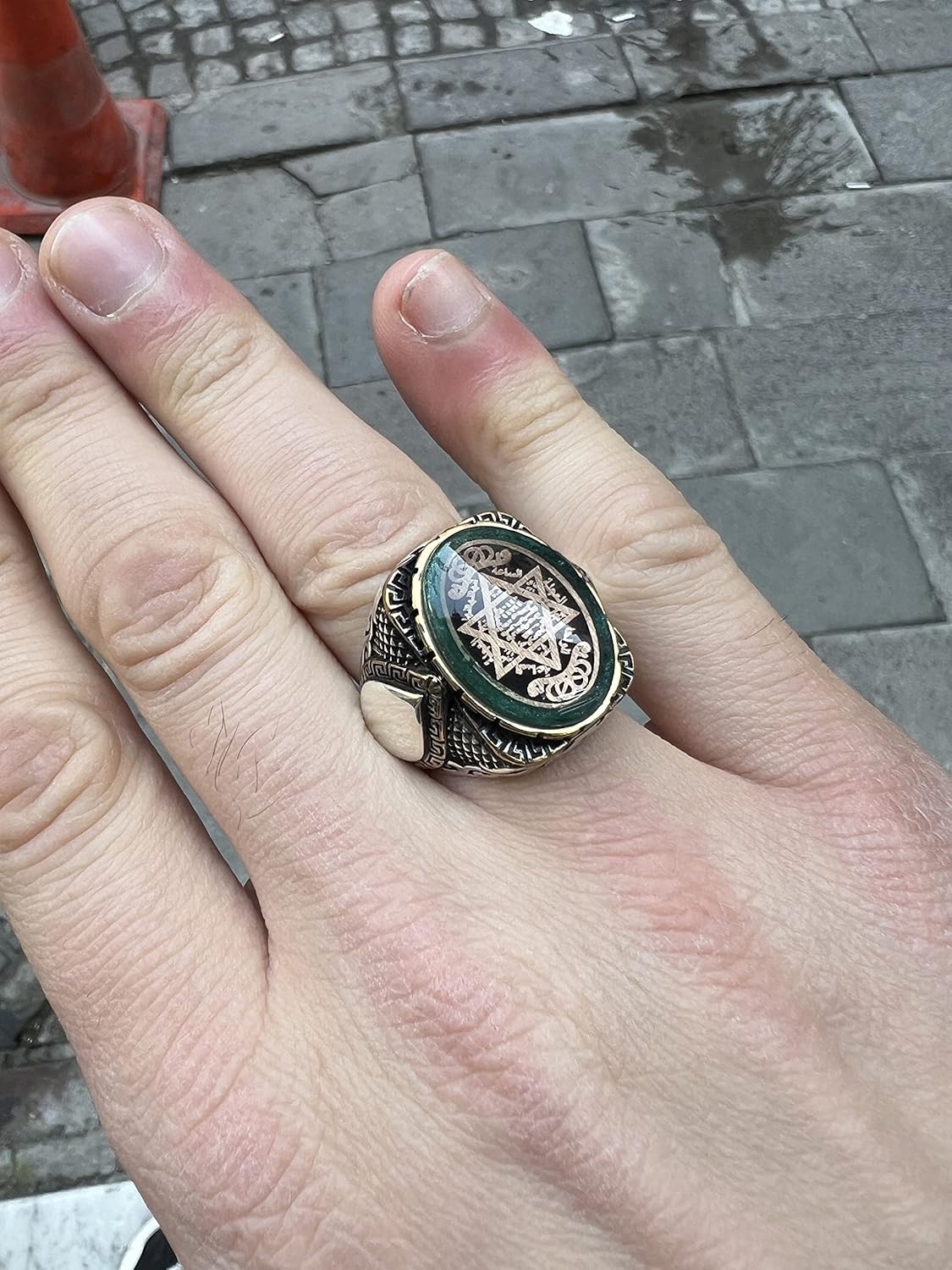 Mercan Silver Silver Seal Of Solomon Ring, Star Of David Ring, Sterling Silver Signet Ring, 925k Silver